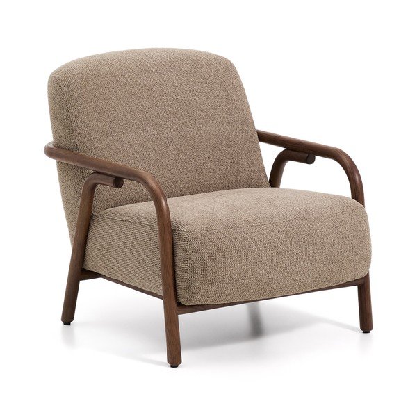 Taupe spalvos krėslas iš šenilinio audinio Sylo – Kave Home