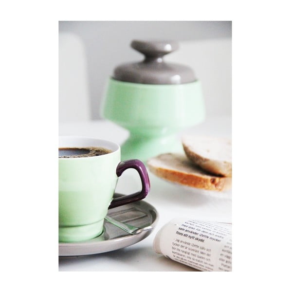 Puodelis ir lėkštė "Sagaform Pop", rudos/turkio spalvos-image-3