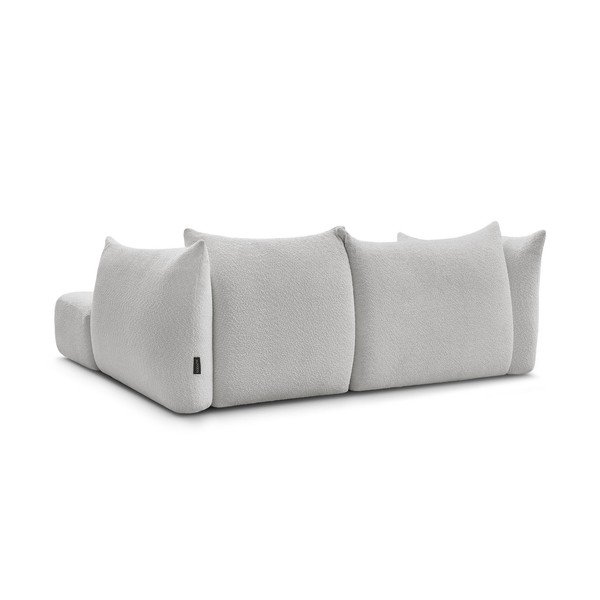 Šviesiai pilkos spalvos kampinė sofa iš boucle (su dešiniuoju kampu/su gultu) Azra – Bobochic Paris-image-4