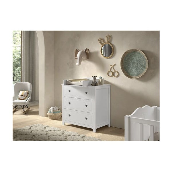 Baltos spalvos vystymo stalas (tinkamos komodos gylis 57 cm) Amori – Vipack-image-1