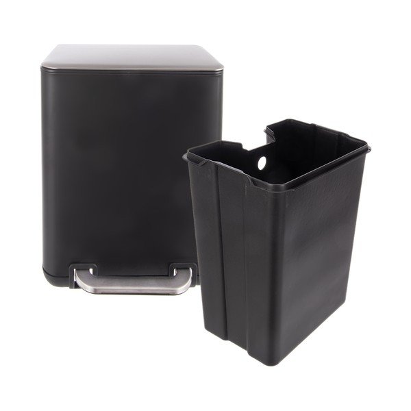 Juodos spalvos iš nerūdijančio plieno šiukšliadėžė su pedalu 6 l Black – Orion-image-4