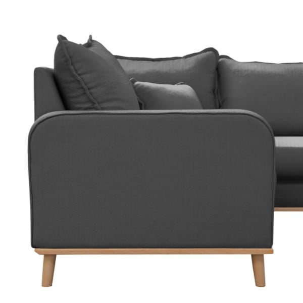 Tamsiai pilka kampinė sofa (dešinysis kampas) Beata - Ropez-image-4