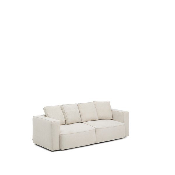 Smėlio spalvos sulankstoma sofa iš šenilinio audinio 236 cm Marela – Kave Home-image-2