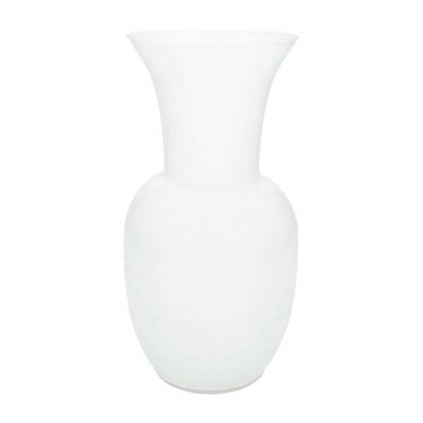 Baltos spalvos iš stiklo  vaza (aukštis 26 cm) – Brandani