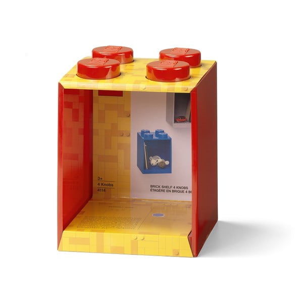 Vaikiška raudona sieninė lentyna LEGO® Brick 4-image-2