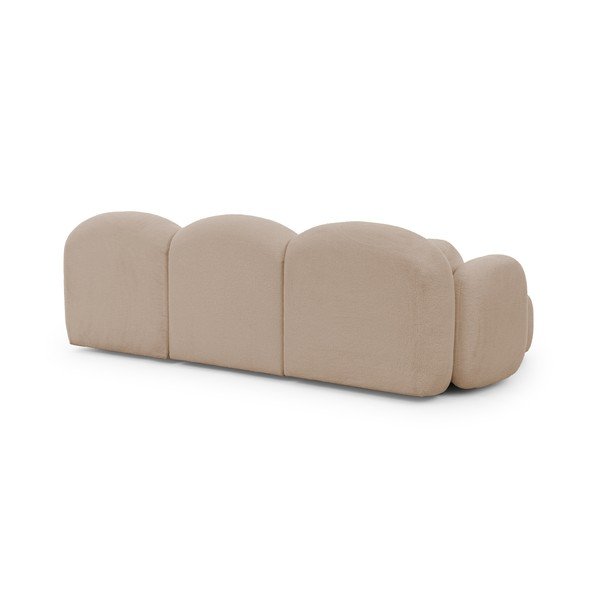 Šviesiai rudos spalvos kampinė sofa iš boucle („U“ formos) Orbit – Ropez-image-3