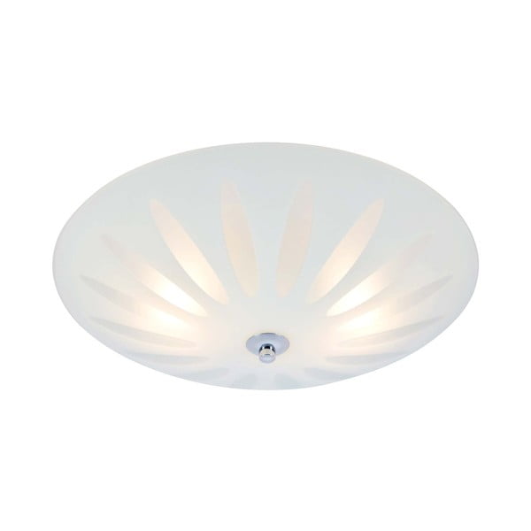 Baltos spalvos lubinis šviestuvas su stiklo gaubtu Petal – Markslöjd