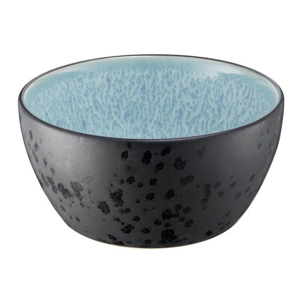 Juodos keramikos dubuo su vidine šviesiai mėlynos spalvos glazūra "Bitz Mensa", 12 cm skersmens