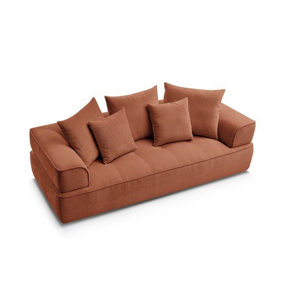 Terakotos spalvos iš šenilinio audinio sofa 237 cm Whesley – Bobochic Paris-image-4