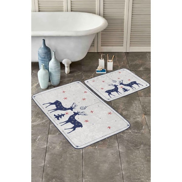 Vonios kilimėliai kreminės spalvos 2 vnt. 60x100 cm – Mila Home-image-2
