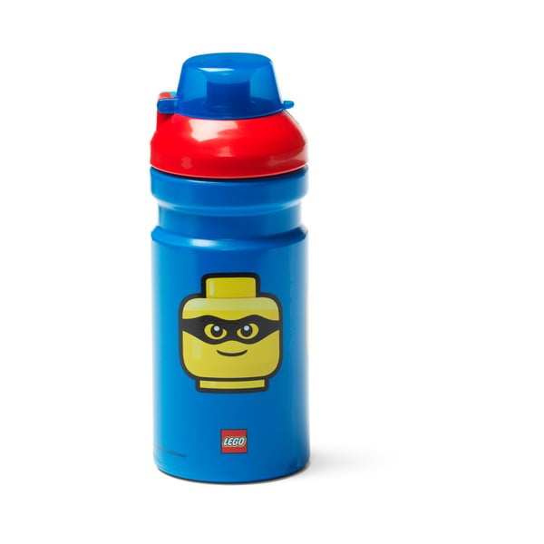 Mėlynas vandens buteliukas su raudonu dangteliu LEGO® Iconic, 390 ml