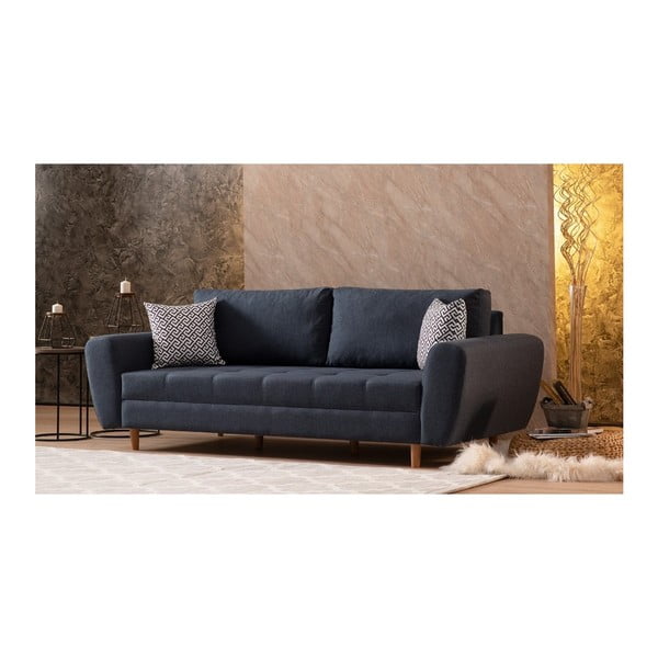 Tamsiai mėlyna trivietė sofa Igor-image-4
