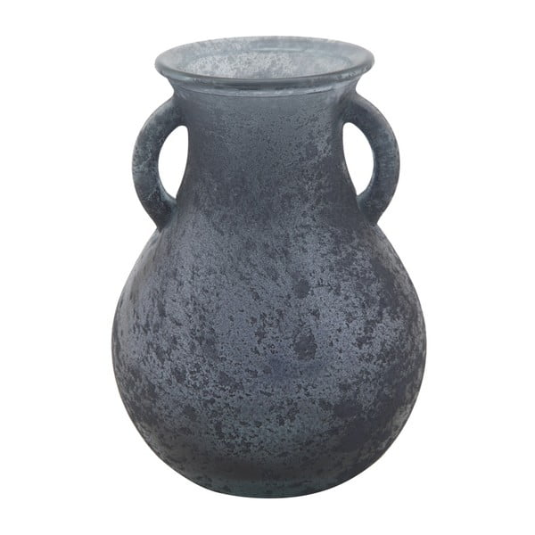 Mėlyna perdirbto stiklo vaza Mauro Ferretti Anfora, ⌀ 11,5 cm