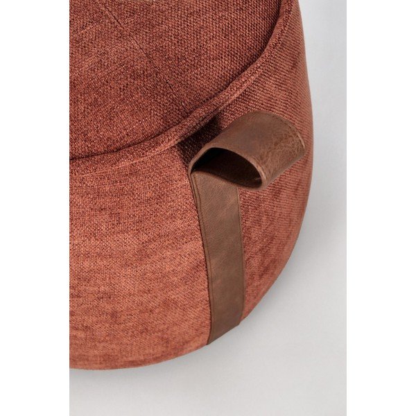 Terakotos spalvos pufas iš šenilinio audinio Anila – Bizzotto-image-1