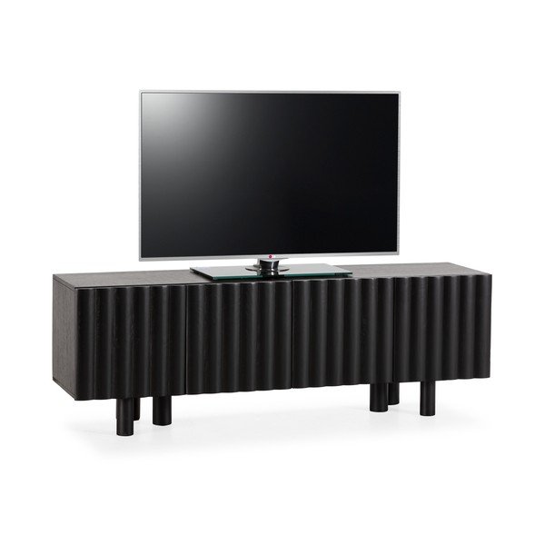 Juodos spalvos iš mango masyvo TV spintelė 160x55x40 cm Tamira – MOME-image-3