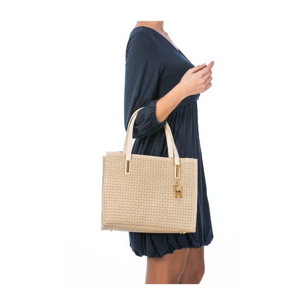Odinė rankinė Suede Braid Beige-image-1