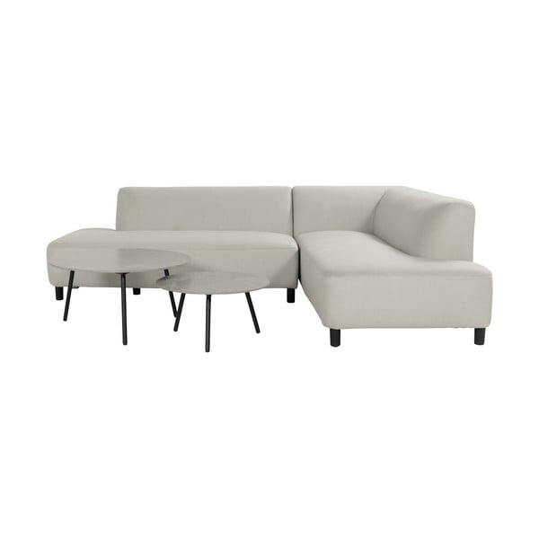 Šviesiai pilkos spalvos iš aliuminio sodo sofa (su dešiniuoju kampu) Monaco – Hartman