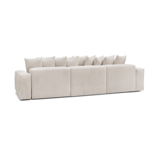 Iš kordinio velveto kampinė sofa kreminės spalvos Voltaire – Bobochic Paris-image-4