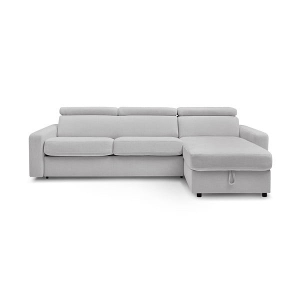 Sulankstoma kampinė sofa šviesiai pilkos spalvos (kintama) Monaco – Bobochic Paris