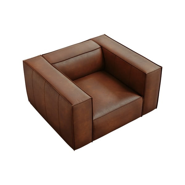 Konjako rudos spalvos odinis fotelis Madame - Windsor & Co Sofas-image-3