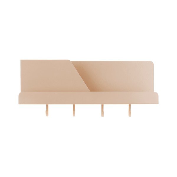 Smėlio rudos spalvos metalinis sieninis organizatorius su kabliukais "Leitmotiv Perky", 46 cm ilgio-image-2