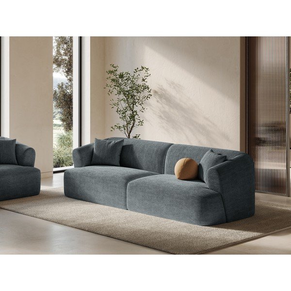 Tamsiai pilkos spalvos sofa iš kordinio velveto 255 cm Campi – Cosmopolitan Design-image-1