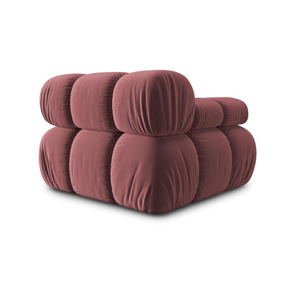 Modulinė sofa rožinės spalvos iš velveto (su kairiuoju kampu) Bellis – Micadoni Home-image-4