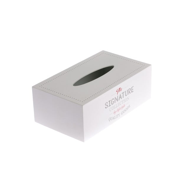 Balta medinė servetėlių dėžutė Dakls, 24 x 14 cm