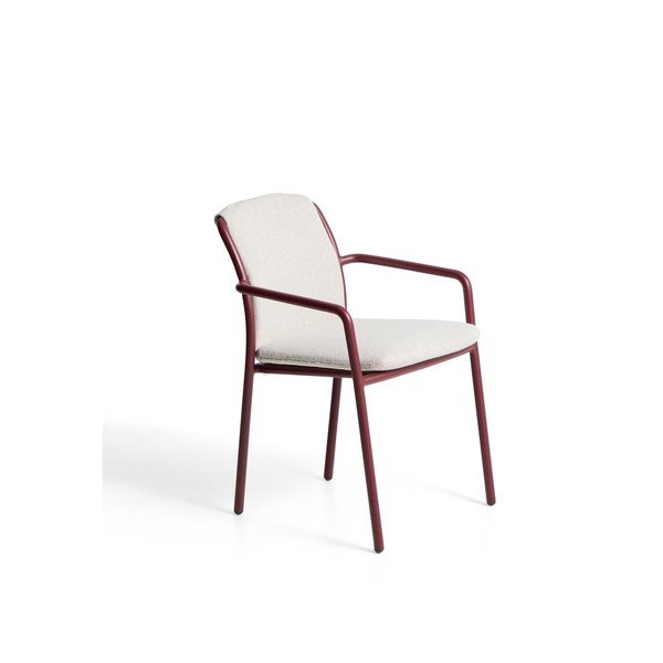 Bordo spalvos paminkštinto audinio sodo kėdė Linosa – Kave Home