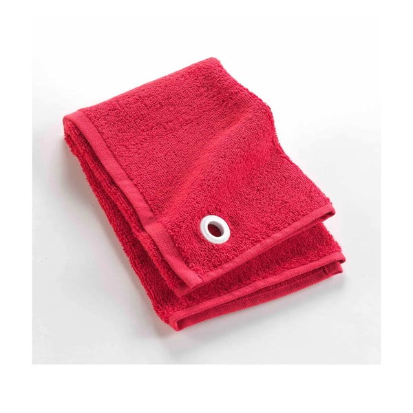 Raudonos spalvos iš frote audinio iš medvilnės rankšluostis 50x50 cm Cuistot – douceur d'intérieur