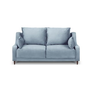 Šviesiai mėlyna aksominė sofa Mazzini Sofas Freesia, 150 cm