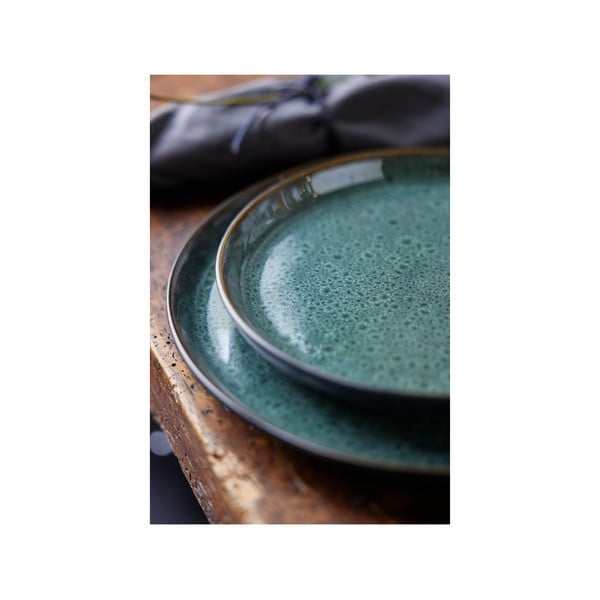 Žalios spalvos/juodos spalvos desertinė iš akmens masės lėkštė ø 21 cm Gastro Green/Black – Bitz-image-2