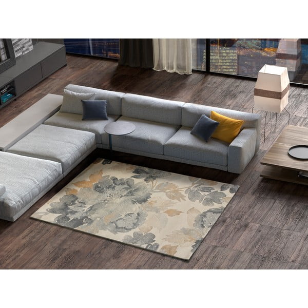 Kilimas pilkos spalvos/smėlio spalvos 80x150 cm Flores Sunset – Universal-image-1