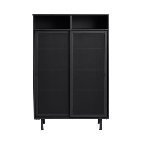 Iš metalo spintelė juodos spalvos su stumdomomis durimis 90x140x40 cm Veep – Unique Furniture