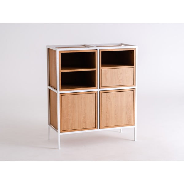 Balta aukšta ąžuolinė komoda 88x102 cm Skap - CustomForm-image-2