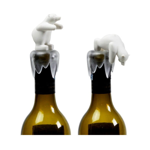 Baltojo lokio formos vyno kamštis Qualy&CO Bottoms Up Bear
