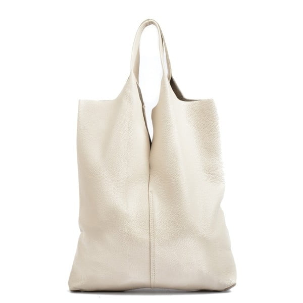 Šviesiai smėlio spalvos odinis pirkinių krepšys Isabella Rhea Palia