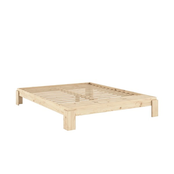 Iš pušies masyvo dvigulė lova natūralios spalvos su lovos grotelėmis 180x200 cm Layers – Karup Design
