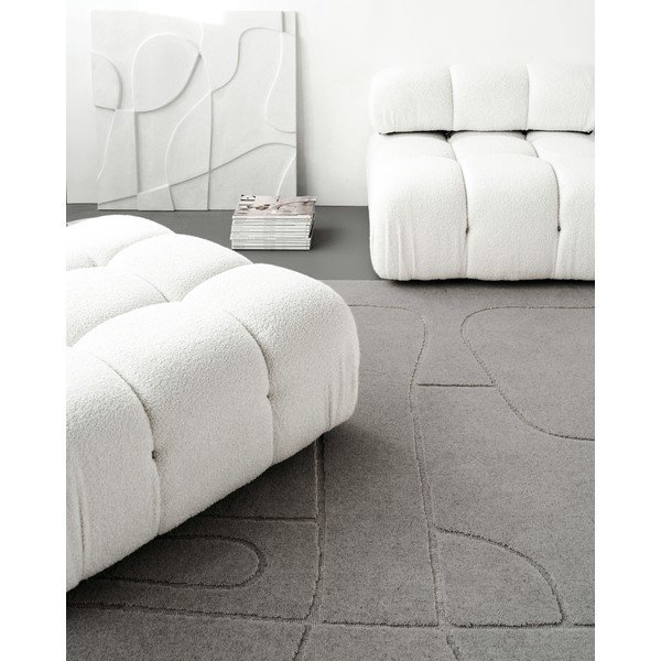 Iš vilnos kilimas pilkos spalvos 133x190 cm Morphic – Agnella-image-4