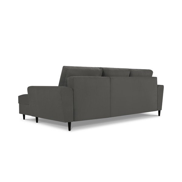 Tamsiai pilka kampinė sofa-lova Kooko Home Jazz, dešinysis kampas-image-4
