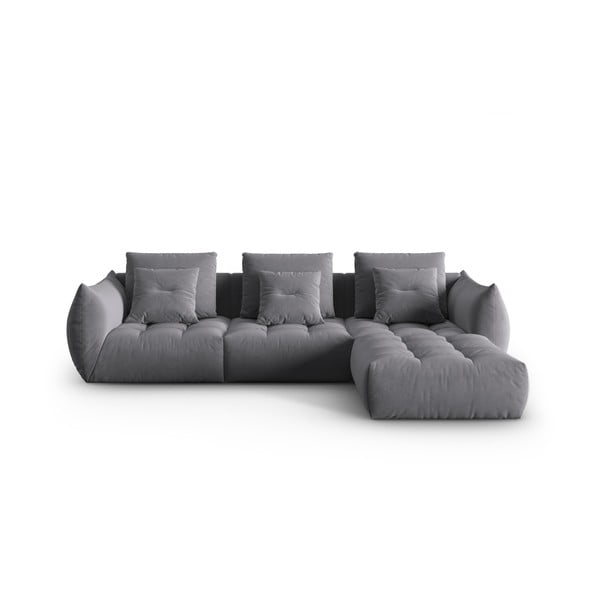 Iš boucle kampinė sofa tamsiai pilkos spalvos (kintama) Bloom – Micadoni Home