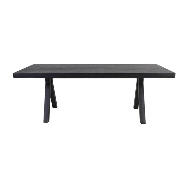 Valgomojo stalas juodos spalvos 100x220 cm Muden – Light & Living