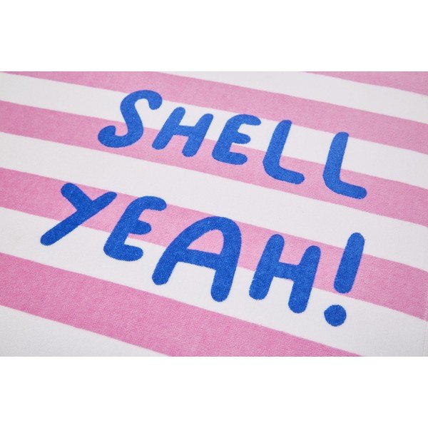Rožinis paplūdimio rankšluostis 160x76 cm Shell Yeah - Catherine Lansfield-image-1