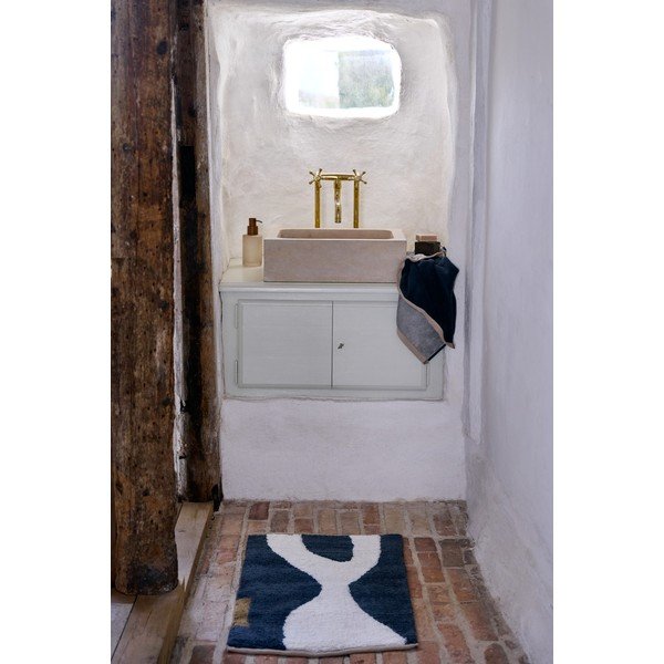 Skalbiamas tamsiai pilkos spalvos/smėlio spalvos iš medvilnės kilimas 50x80 cm Figura – Mette Ditmer Denmark-image-1