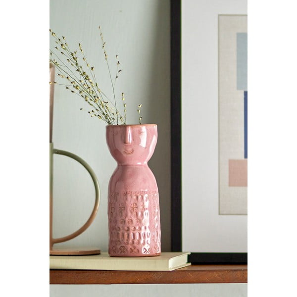 Iš akmens masės rankų darbo vaza rožinės spalvos (aukštis 14,5 cm) Embla – Bloomingville-image-1