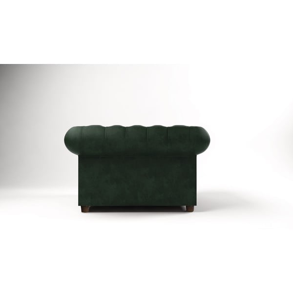 Tamsiai žalias aksominis fotelis Cambridge - Ropez-image-2