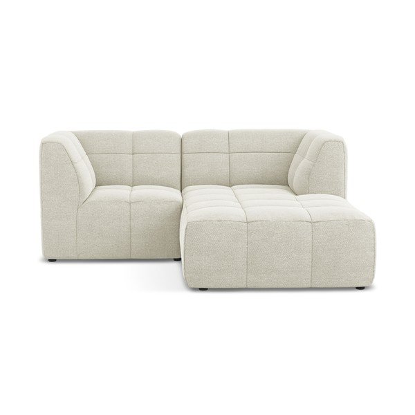 Smėlio spalvos kampinė sofa iš boucle (su dešiniuoju kampu/su gultu) Aloha – Makamii