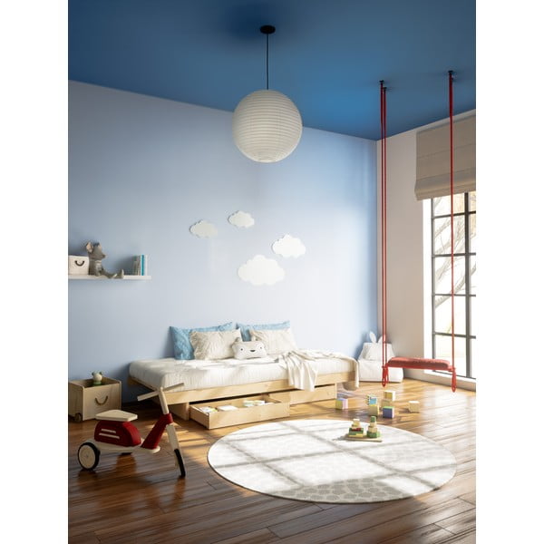 Iš pušies masyvo viengulė lova natūralios spalvos su sandėliavimo vieta su lovos grotelėmis 90x200 cm Kanso – Karup Design-image-1