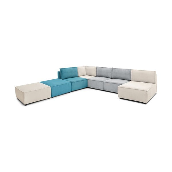 Kampinė sofa iš kordinio velveto („U“ formos/kintama) Nihad modular – Bobochic Paris-image-4