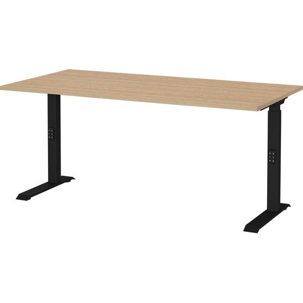 Reguliuojamas darbo stalas su ąžuolo dekoro stalviršiu 80x160 cm Lissabon – Germania